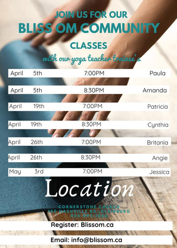 Community Yoga Classes with Britania April 26th @7:00pm